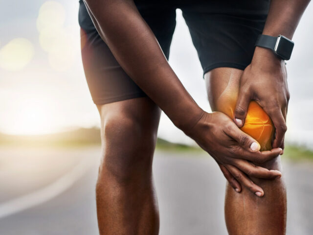 A man experiencing knee pain.