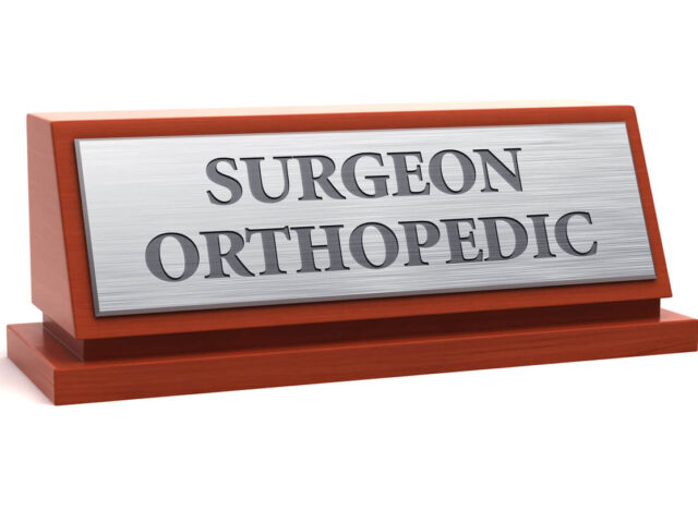 Surgeon - Orthopedic job title on nameplate